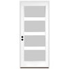Codel Doors 32" x 80" Primed White Contemporary Flush-Glazed Exterior Fiberglass Door 2868RHISPSF20F4LS691610BB